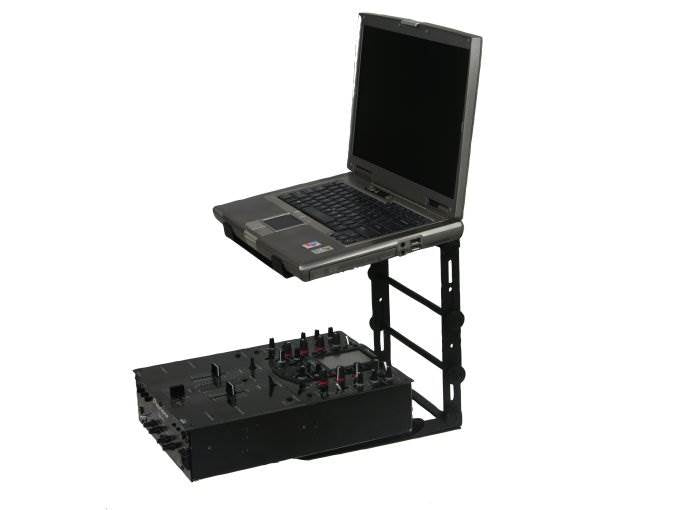 Odyssey LSTANDM Mobile Laptop CD-Player/ Controller Pro DJ Stand w/ Table Clamps