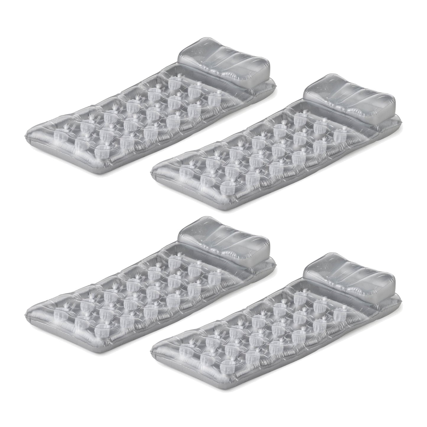 Intex 18-Pocket Mattress Suntanner Pool Lounger w/ Headrest (4 Pack) | 58894EP