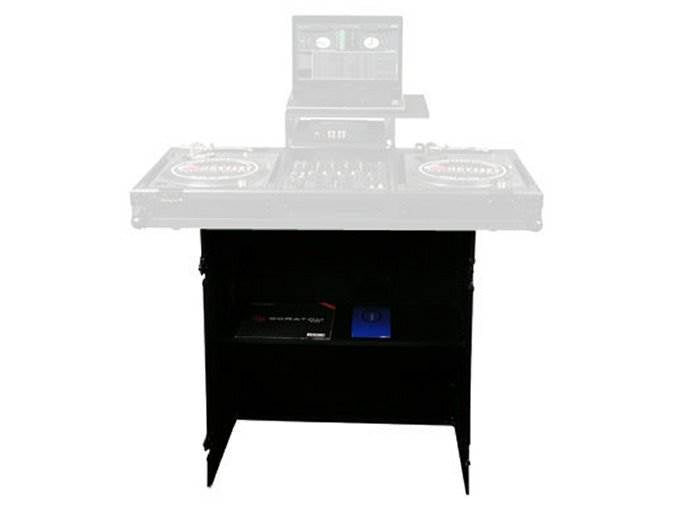 Odyssey FZF3336BL Flight Zone 33 x 36 Deluxe Black Foldout DJ Stand for Coffins