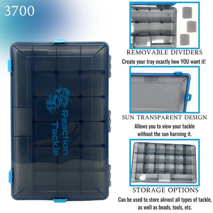 Reaction Tackle Standard Tackle Tray- Sturdy and Waterproof with 4 Reliable Clips