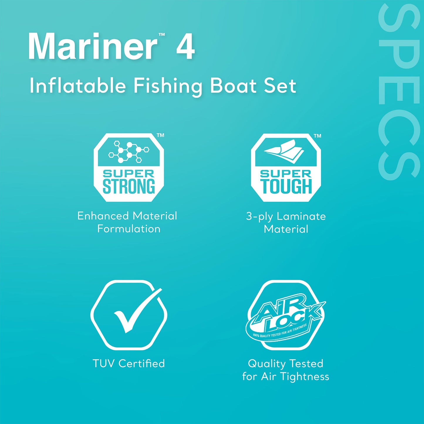 Intex Mariner 4 Inflatable Raft River/Lake Dinghy Boat Set & Motor Mount Kit