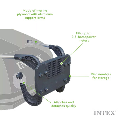 Intex Mariner 4 Inflatable Raft River/Lake Dinghy Boat Set & Motor Mount Kit