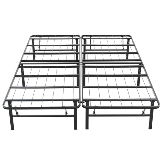 Hercules Folding Metal Bed Frame, 14 Inch Platform Mattress Foundation, Full