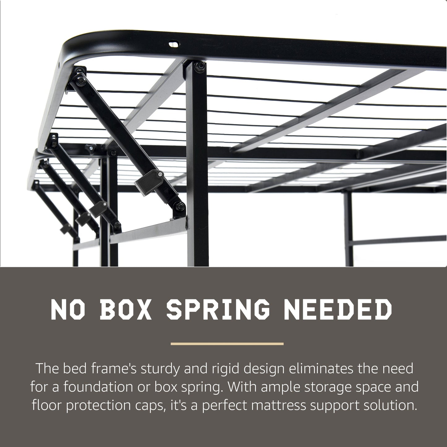 Hercules Folding Metal Bed Frame, 14 Inch Platform Mattress Foundation, Full