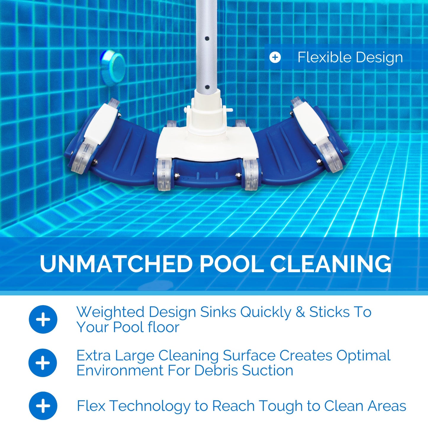 Swimline HydroTools Weighted Flex Vacuum Vac Head Swimming Pool and Spa Cleaner
