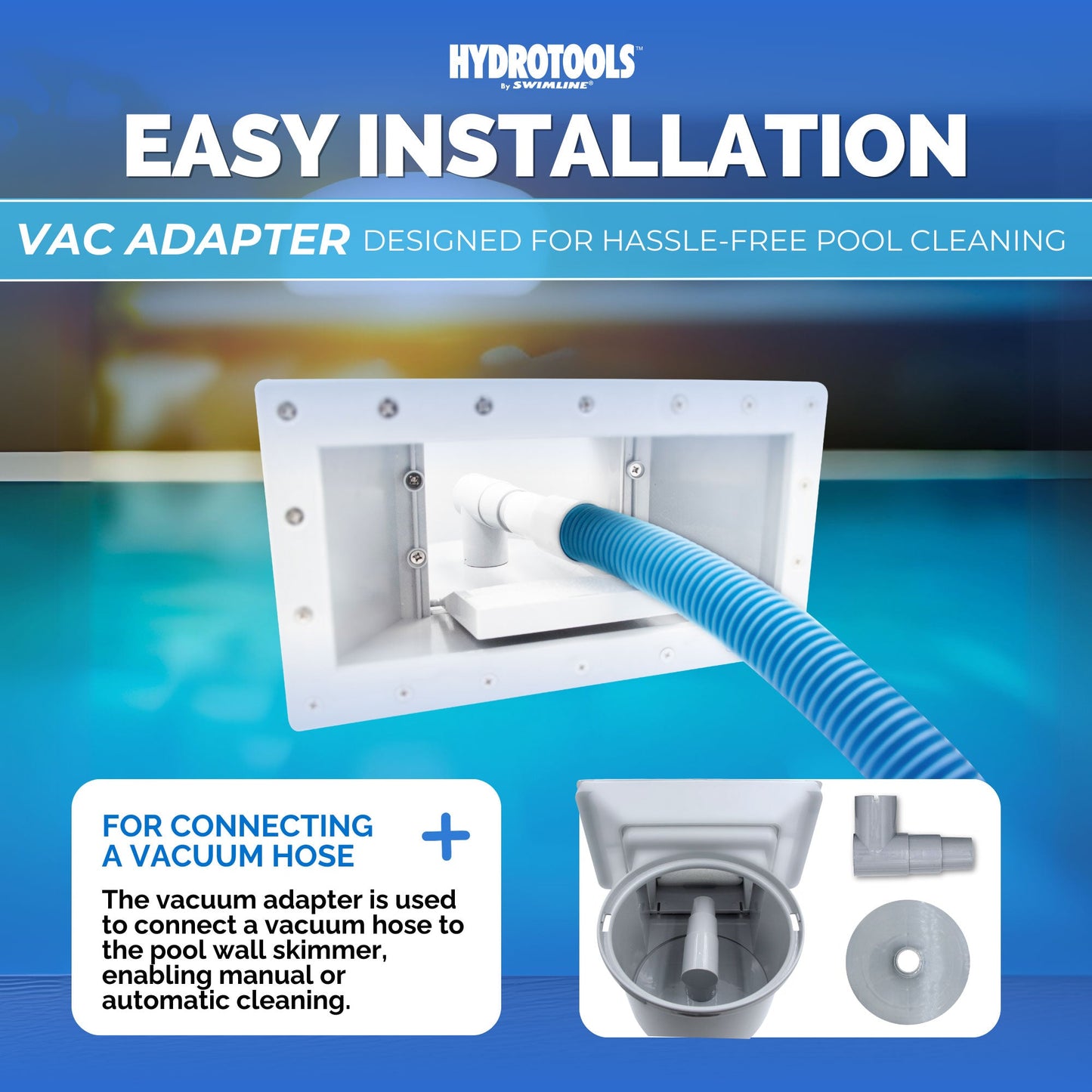 HydroTools by Swimline Wide Mouth ABS Thru-Wall Above Ground Pool Skimmer Kit