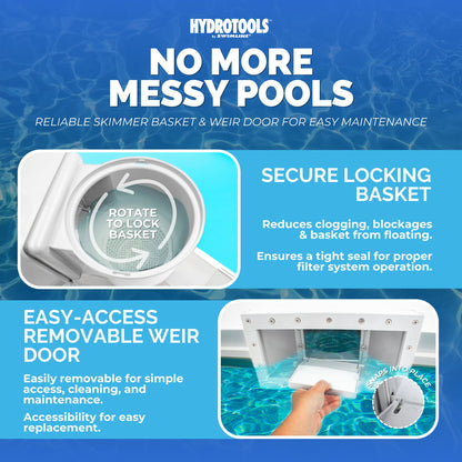 HydroTools by Swimline Wide Mouth ABS Thru-Wall Above Ground Pool Skimmer Kit