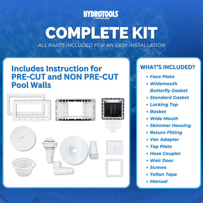 HydroTools by Swimline Wide Mouth ABS Thru-Wall Above Ground Pool Skimmer Kit