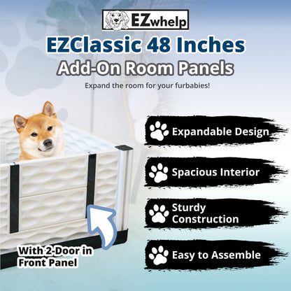 EZwhelp EZclassic 48 Inches Add On Room with Front Panel Set and Doors, White