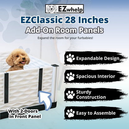 EZwhelp EZclassic 28 Inches Add On Room with Front Panel Set and Doors, White