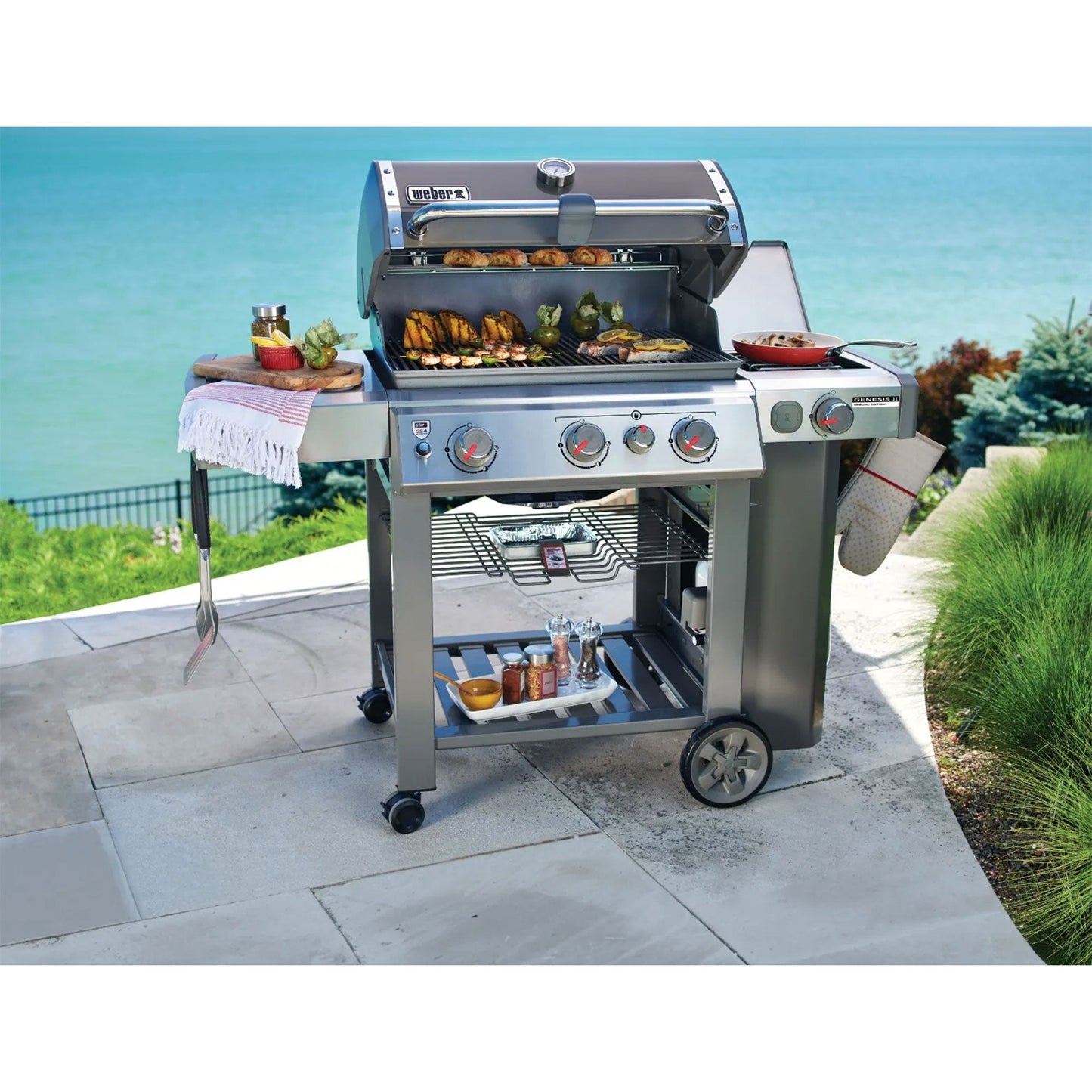 Weber Genesis II SE-330 Stainless Steel 3 Burner Liquid Propane Gas Grill, Black