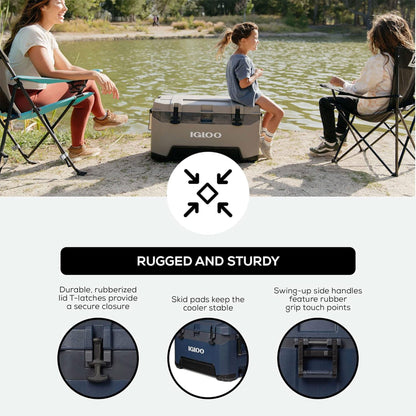 Igloo BMX 72 Quart Ice Chest Cooler with Cool Riser Technology, Rugged Blue