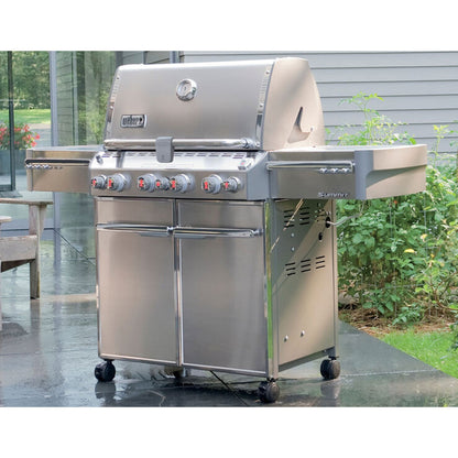 Weber Summit S-470 Steel 4 Burner 48,800 BTU Natural Gas Grill with Smoker Box