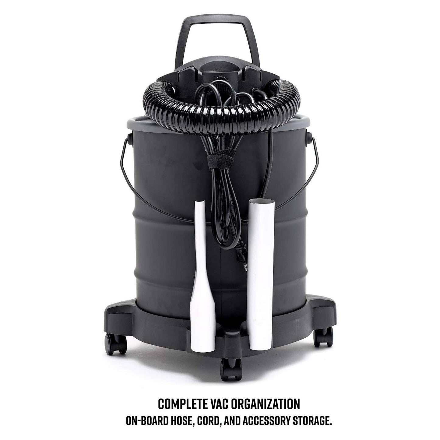 Vacmaster 6 Gallon 120 Volt Portable Corded Electric Ash Vacuum w/Wheels, Black