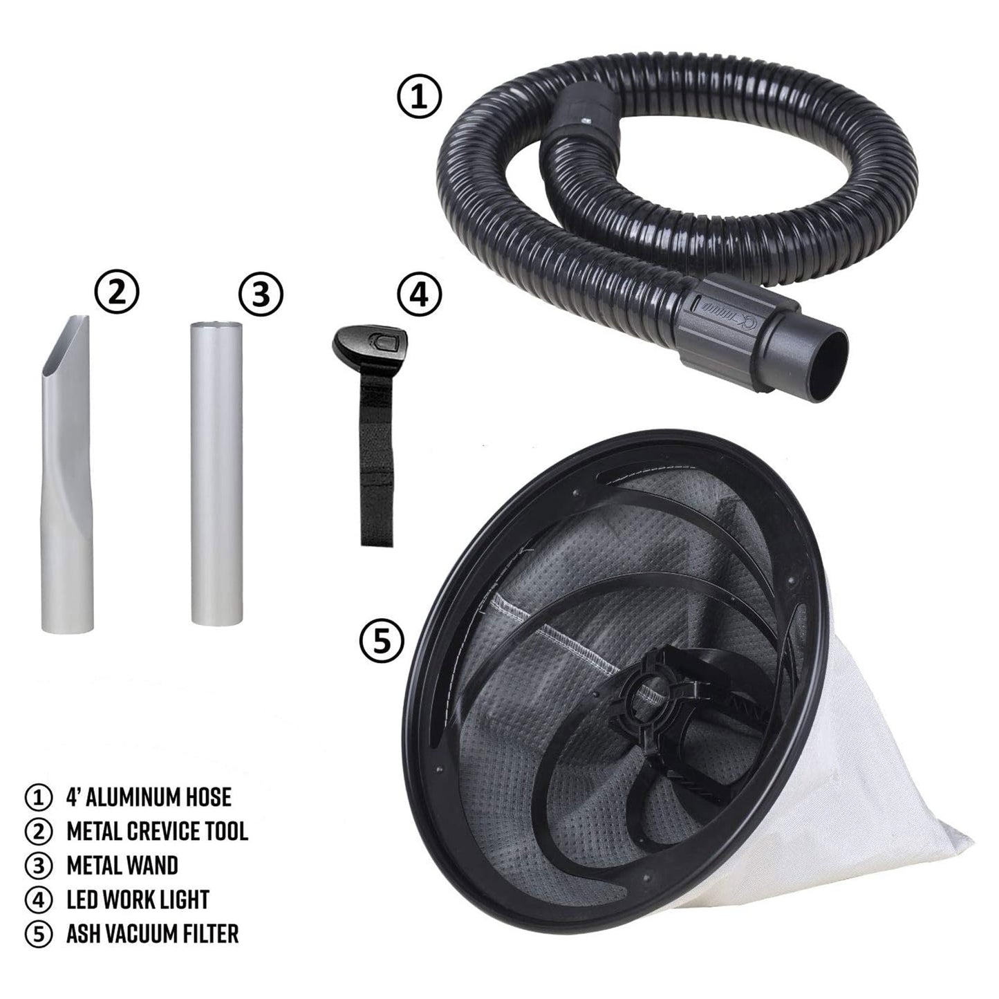 Vacmaster 6 Gallon 120 Volt Portable Corded Electric Ash Vacuum w/Wheels, Black