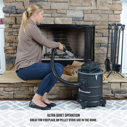 Vacmaster 6 Gallon 120 Volt Portable Corded Electric Ash Vacuum w/Wheels, Black