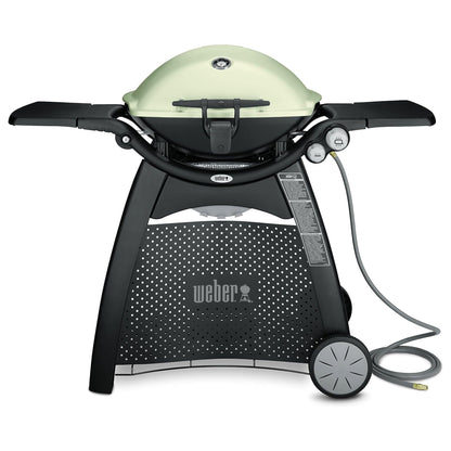 Weber Q3200 Aluminum Lid Portable 21,700 BTU Compact Natural Gas Grill, Titanium