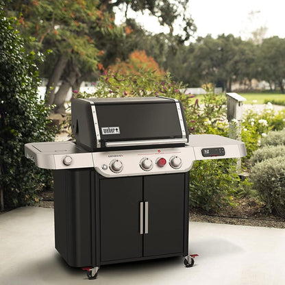 Weber Genesis EX-315 Outdoor 3 Burner Smart Natural Gas Barbecue Grill, Black