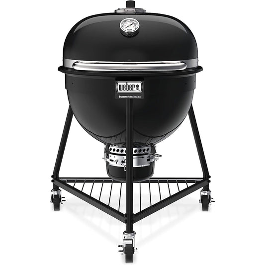 Weber Summit Kamado E6 Charcoal Grill w/Built In Stainless Steel Lid, Black