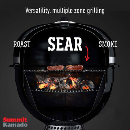 Weber Summit Kamado E6 Charcoal Grill w/Built In Stainless Steel Lid, Black