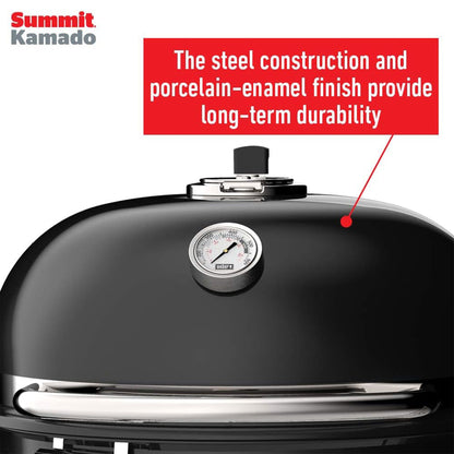 Weber Summit Kamado E6 Charcoal Grill w/Built In Stainless Steel Lid, Black