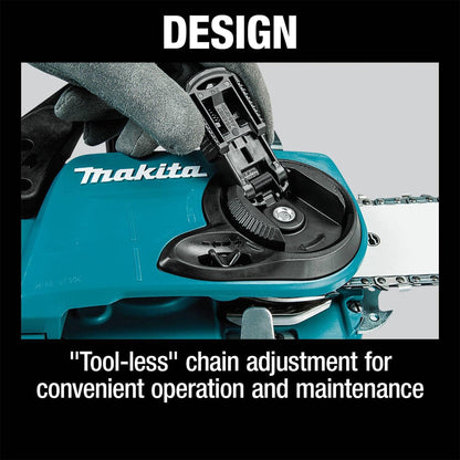 Makita LXT 36 Volt 16 Inch 4.0Ah Battery Powered Brushless Chainsaw Kit, Teal