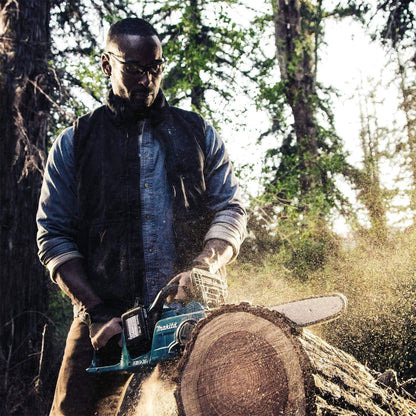 Makita LXT 36 Volt 16 Inch 4.0Ah Battery Powered Brushless Chainsaw Kit, Teal