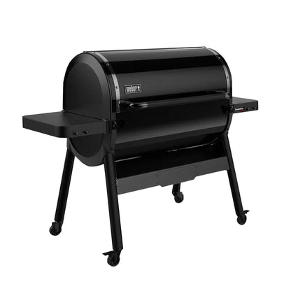 Weber SmokeFire Sear Plus ELX6 Wood Fired Pellet Smoker Grill with Side Table