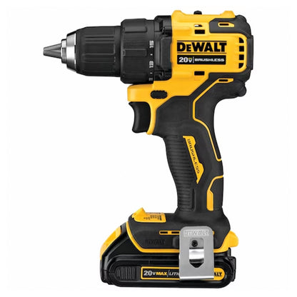DeWalt ATOMIC 20 Volt 0.5 Inch Brushless Motor Drill Driver Kit Hand Tool Set