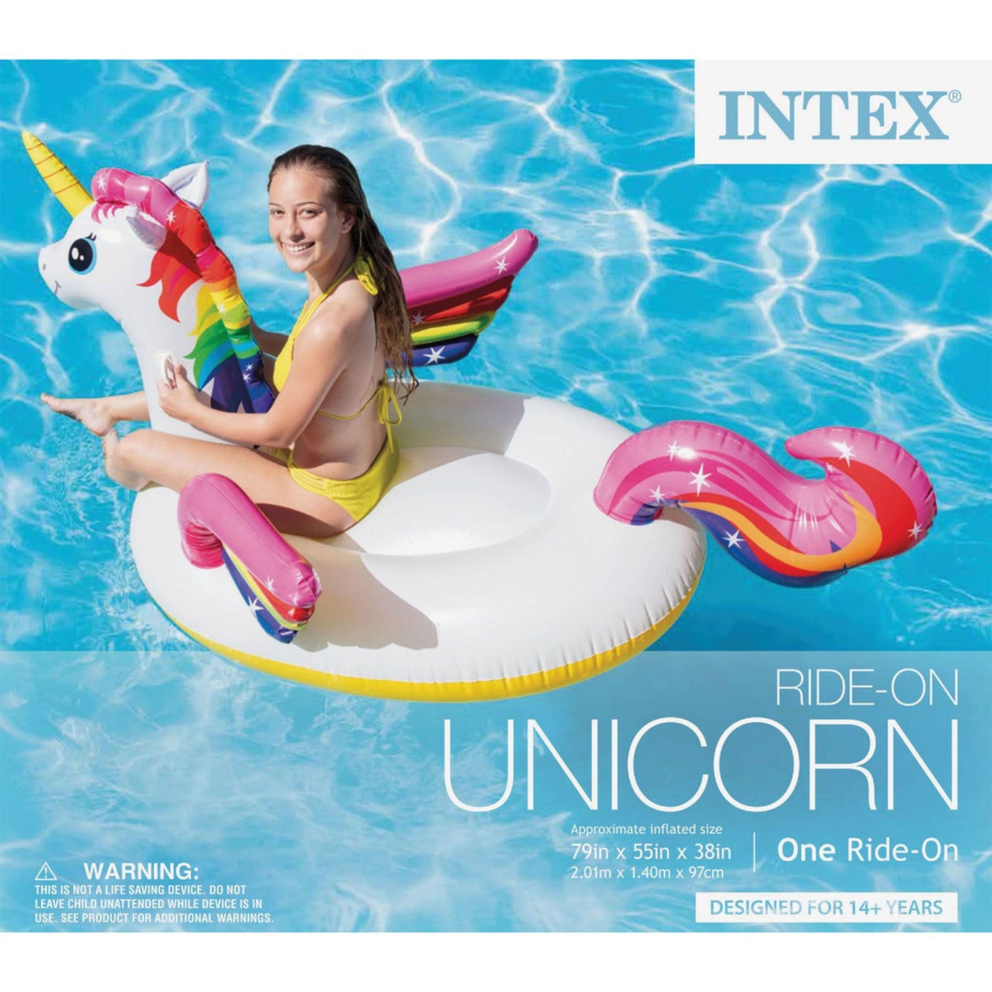 Intex Durable Premium Raft Grade Vinyl Unicorn Inflatable Ride On Pool Float