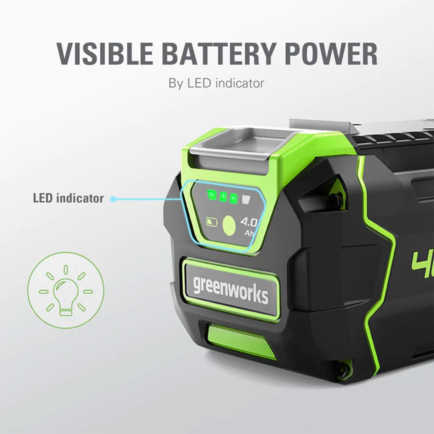 Greenworks G MAX 40 Volt 4.0Ah USB Lithium Ion Battery Powerbank, Green/Black