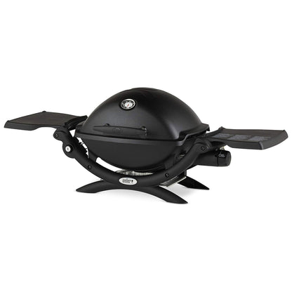 Weber Q 1200 Aluminum Lid Portable 8,500 BTU Liquid Propane Gas Grill, Black