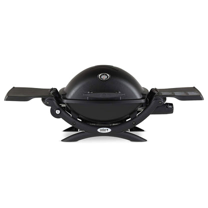 Weber Q 1200 Aluminum Lid Portable 8,500 BTU Liquid Propane Gas Grill, Black