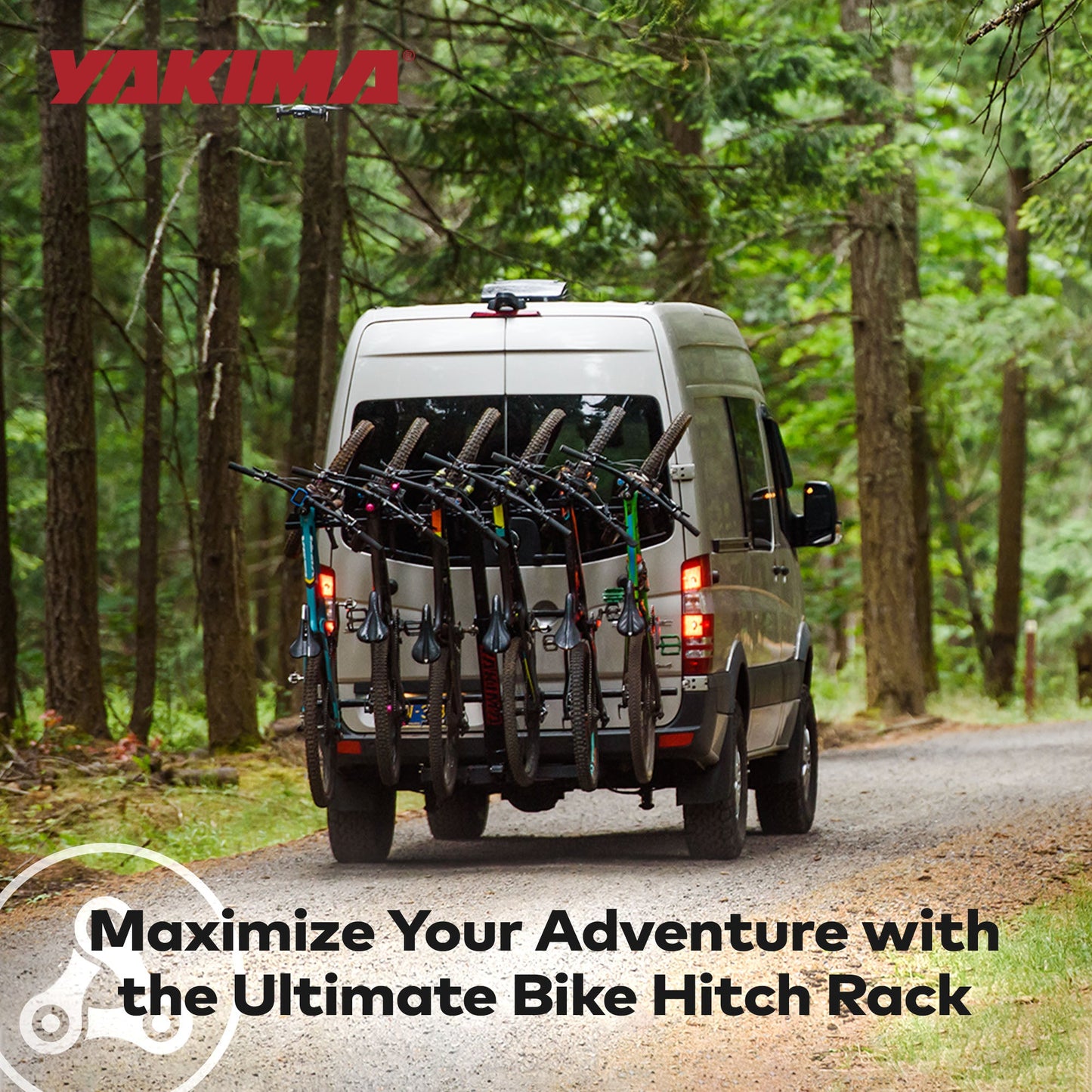 Yakima HangOver 6 Adjustable Vertical Steel Mountain Bike Hitch Rack for 6 Bikes