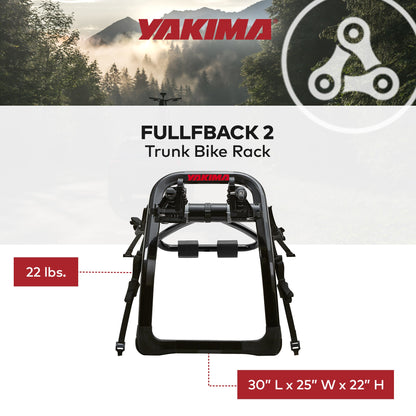 Yakima FullBack 2 Bike Capacity Trunk Bike Strap Rack with ZipStrips, Black