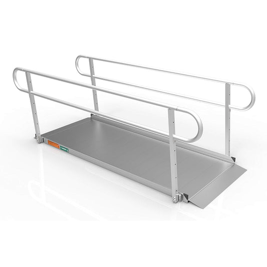 EZ-ACCESS GATEWAY 3G 8 Foot Aluminum Portable Wheelchair Ramp w/2 Line Handrails