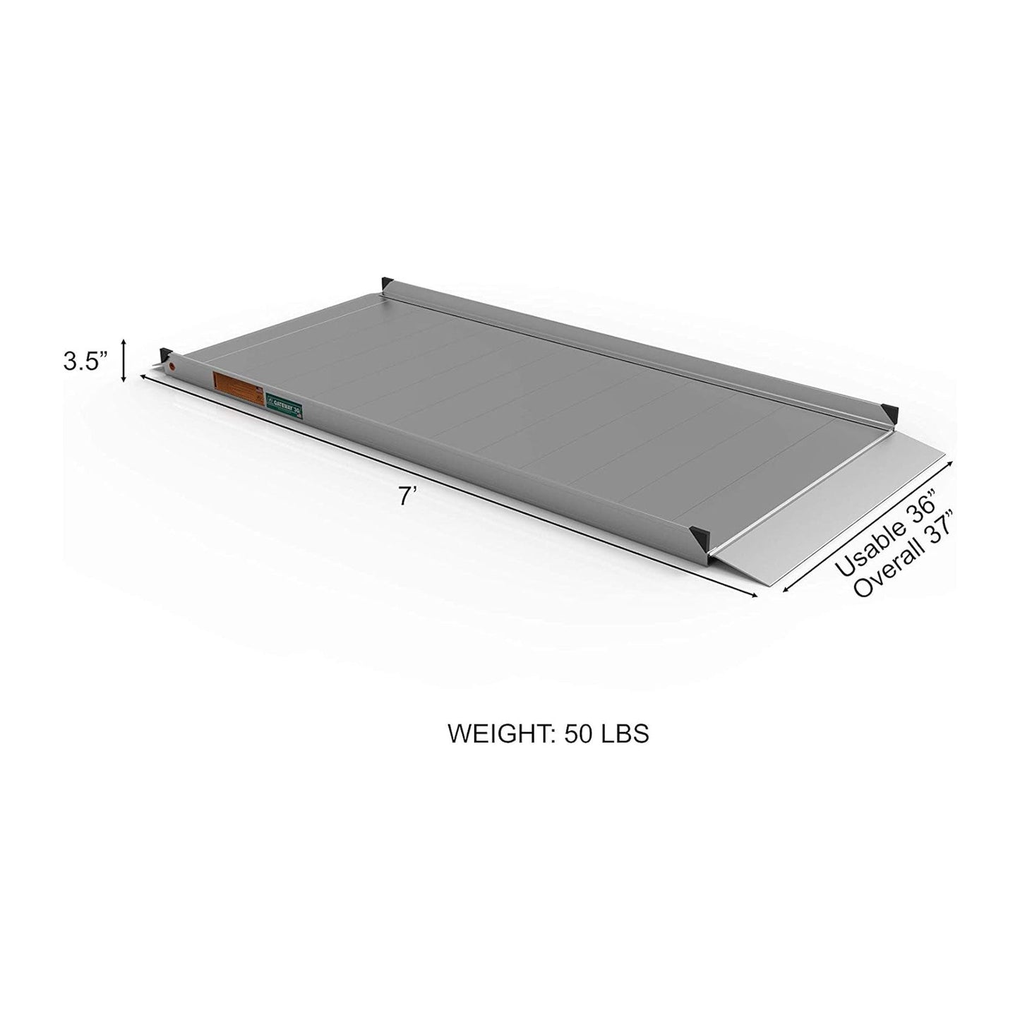 EZ-ACCESS GATEWAY 3G 7 Foot Solid Surface Aluminum Portable Wheelchair Ramp
