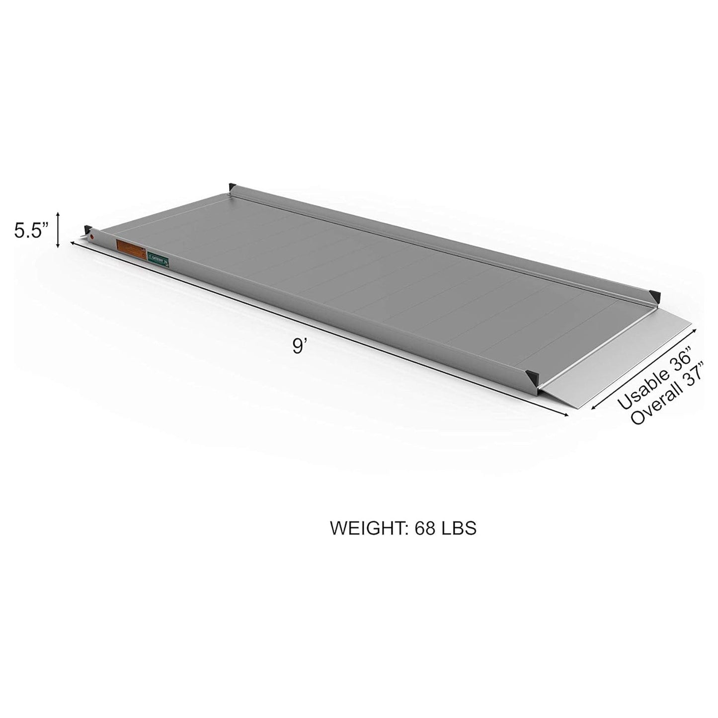 EZ-ACCESS GATEWAY 3G 9 Foot Solid Surface Aluminum Portable Wheelchair Ramp