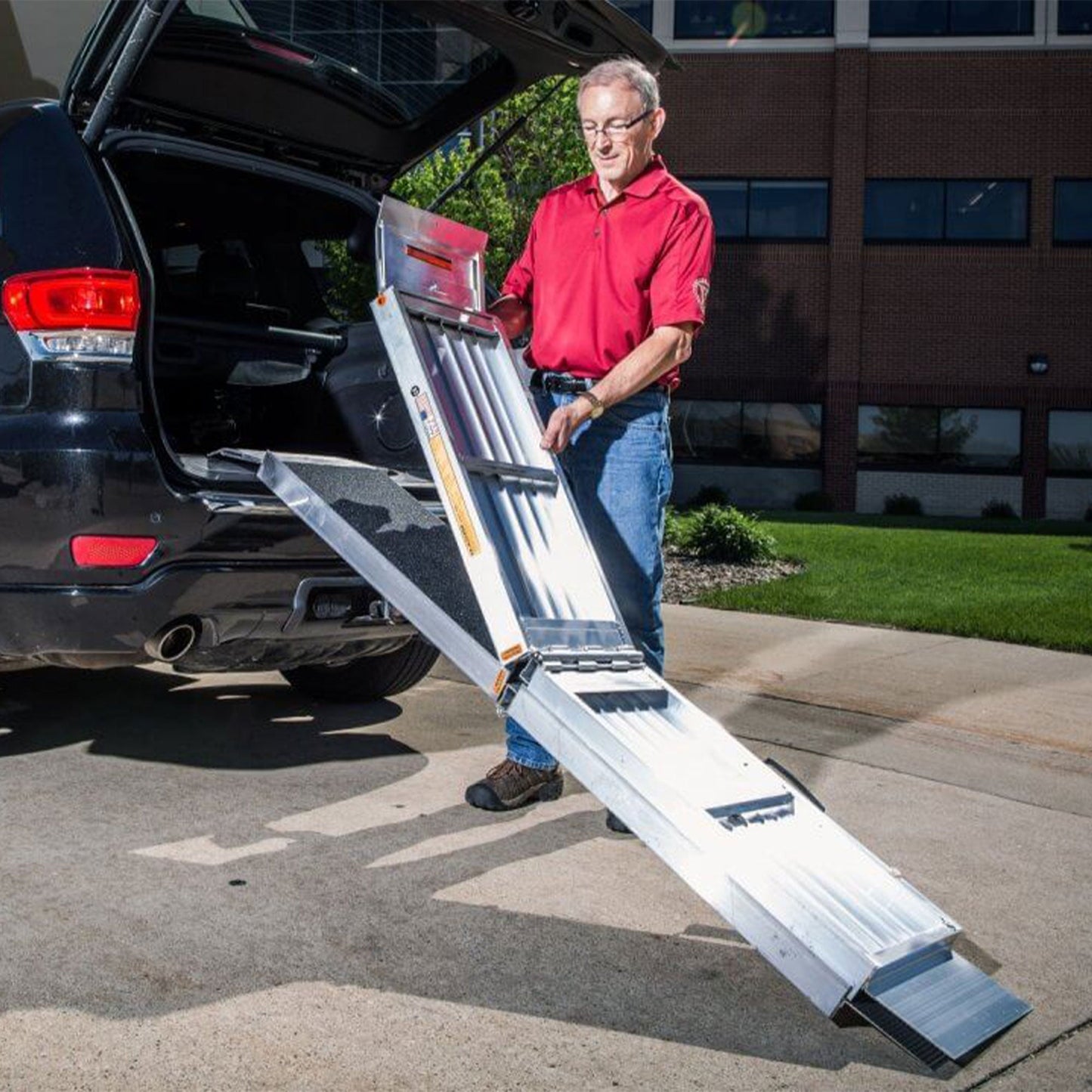 EZ-ACCESS SUITCASE 7 Foot TRIFOLD Portable Ramp with Surface That Resists Slips