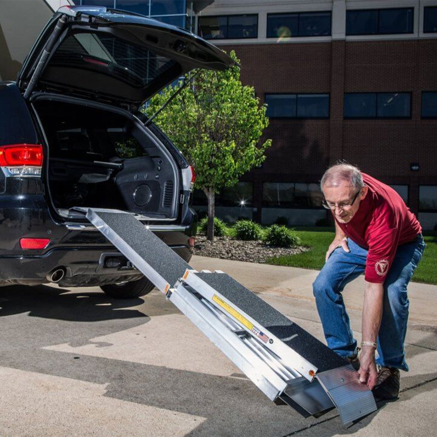 EZ-ACCESS SUITCASE 7 Foot TRIFOLD Portable Ramp with Surface That Resists Slips