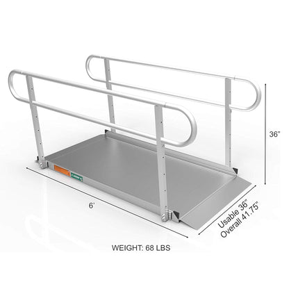 EZ-ACCESS GATEWAY 3G 6 Foot Solid Surface Aluminum Portable Wheelchair Ramp