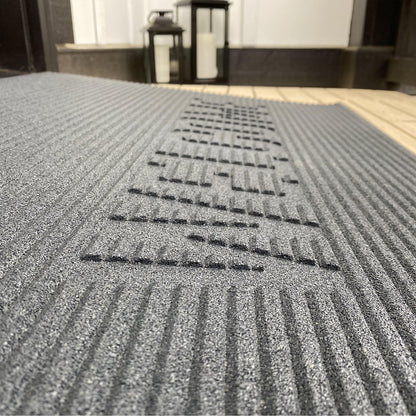 EZ-ACCESS TRANSITIONS 2.5" Rectangular Rubber Angled Welcome Entry Mat, Gray