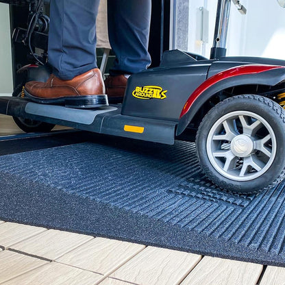 EZ-ACCESS TRANSITIONS 2.5" Rectangular Rubber Angled Welcome Entry Mat, Black