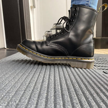 EZ-ACCESS TRANSITIONS 1.5" Rectangular Rubber Angled Welcome Entry Mat, Gray