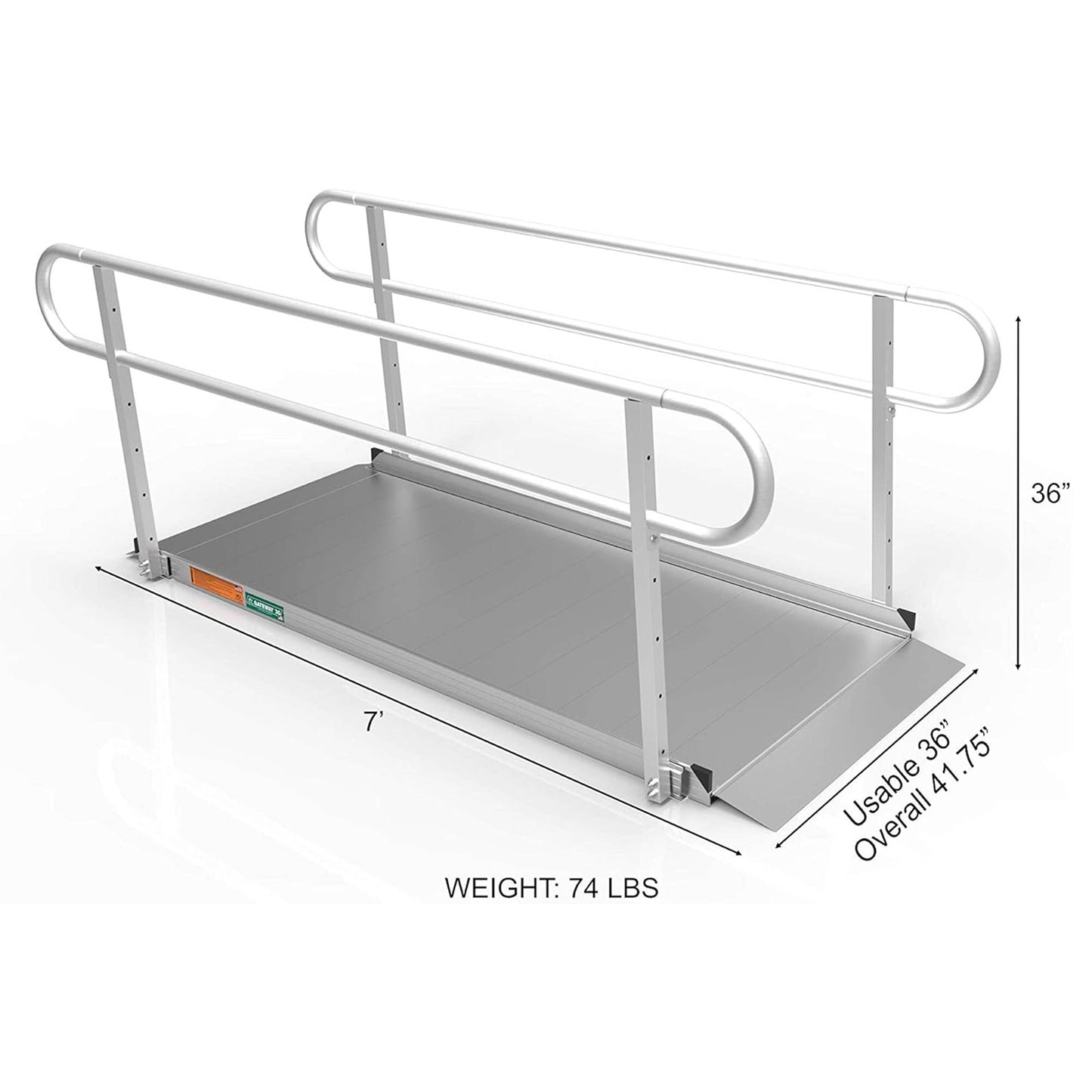 EZ-ACCESS GATEWAY 3G 7 Foot Solid Surface Aluminum Portable Wheelchair Ramp
