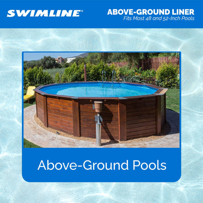 Swimline LI184820 18' Solid Blue Round Above Ground Swimming Pool Overlap Liner