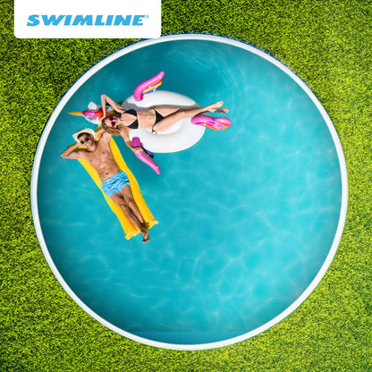 Swimline LI214820 21' Solid Blue Round Above Ground Swimming Pool Overlap Liner