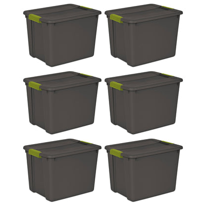 Sterilite 12 Gallon Versatile Rectangular Latch Tote with Handles, Gray (6 Pack)