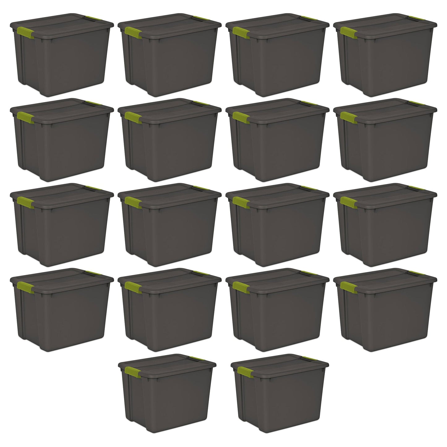 Sterilite 12 Gallon Versatile Rectangular Latch Tote w/ Handles, Gray (18 Pack)