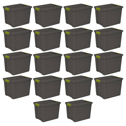 Sterilite 12 Gallon Versatile Rectangular Latch Tote w/ Handles, Gray (18 Pack)